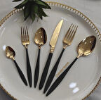 36 Parça Carmen Gold Siyah Çatal Kaşık Bıçak Seti