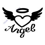 Angel Melek Kalp Kanat Sticker 17cm