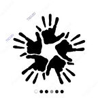 Beş El İle Oluşturulmuş El İzi Sticker 17cm