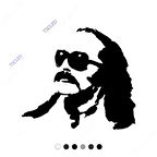 Cem Karaca Siyah Beyaz Potre Sticker 17cm