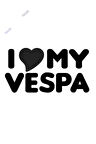 I Love My Vespa Sticker 20CM