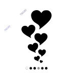 Küçükten Büyüğe Sıralanmış Kalp Sticker Yapıştırma 15cm