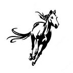 Sağa Doğru Koşan At Sticker Yapıştırma 17cm