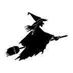 Süpürgeli Cadı Sticker 17cm