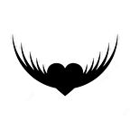 Uçan Kanatlı Kalp Sticker 15cm