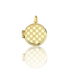 Damalı Yuvarlak Kapaklı Kolye Ucu