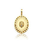 Oval Taşlı Aslan Greek Kolye Ucu