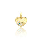 Beyaz Mineli Kalp Kolye Ucu