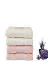 Özdilek 4 Adet Elissa El Yüz Havlusu Krem Pembe