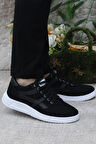 Fort Dks 2004 Siyah Beyaz Hafif Rahat Keten Sneaker Erkek Ayakkabı
