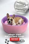XPERMATE Sünger Simit Küçük Irk Köpek Yatağı Ve Kedi Yatağı 45 Cm Pembe Lila