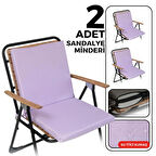 XPERMATE 2'li Arkalıklı Sandalye Minderi Fermuarlı 40x40 Sırtlıklı Sandalye Minderi Lila 