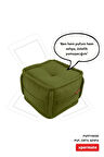 Puffymod Dekoratif Kare Puf Orta Sehpa Ayak Uzatma Puf 40x40 Cm Yeşil