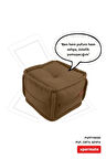 Puffymod Dekoratif Kare Puf Orta Sehpa Ayak Uzatma Puf 40x40 Cm Kahverengi 