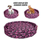 XPERMATE Sünger Simit Köpek Yuvası Küçük Irk Köpek Yatağı Ve Kedi Yatağı 55 Cm Kamuflaj