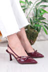 Fort 2105 Ceyn Rugan Çift Toka Detaylı Arkası Açık Topuklu Kadın Ayakkabı