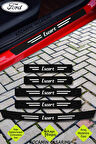 Ford Escort Karbon Kapı Eşiği ve Bagaj Koruyucu Set Çizilmeye Dayanıklı Sticker Folyo Escort Yazılı