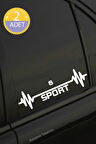 Mazda 6 Nabız Kalp Atışı Ritim 6 Araç Uyumlu Oto Sticker 2 Adet Beyaz 20*7CM