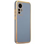 Xiaomi Mi 12T Pro Kılıf Kamera Korumalı Altın Kenar Tasarım Silikon