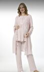 NEHİR 2020  PUDRA Hamile Lohusa Pijama Sabahlık 3Lü Takım