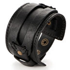 Gogoey Erkek Deri Bileklik Paslanmaz Çelik Metal Gümüş Bilezik siyah erkek Takı İçin Toka