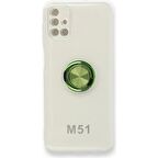 Samsung Galaxy M51 Kılıf Gros Yüzüklü Şeffaf Silikon