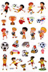 Sticker Kabartmalı A4 Boyutunda Stiker Defter, Planlayıcı Etiket-(lim561) - Sarı Kırmızı Futbol