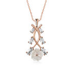 925 Ayar Gümüş Rose Bahar Çiçeği Gümüş Kolye