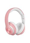 Ecotech P68  Kafa Üstü Pembe Bluetooth Stereo Kulaklık+Micro Sd Kart Yuvası 