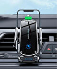 Araç İçi 20W Kablosuz Şarj Telefon Tutucu Sensörlü Led Işıklı Tüm Modellere Uyumlu
