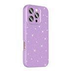 iPhone 16 Pro Kılıf Kamera Korumalı Simli Parıltılı Lüks Silikon