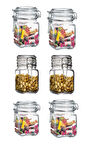 Paşabahçe Cam Kapaklı Kelepçeli 6'lı Kavanoz Seti 1050 Cc 97626