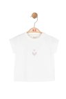 Nk Kız Bebek Leaf Tshirt 1-4 Yaş Ekru-Gülkurusu