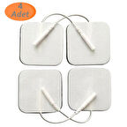 4 ADET Yeni Kablolu soketli Tens Pedi Tens Elektrodu (5x5cm Kare) Tens Peti Geçmeli Tens Pedi