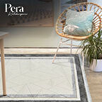 Pera Koleksiyonu %100 Akrilik Dokuma Lüks Saçaklı Halı 4503 Gri