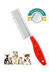 Tüy Açma Tarağı Kedi Köpek Kıtık Topak Açıcı Ergonomik Evcil Hayvan Bakım Tek Taraflı Metal Tarak