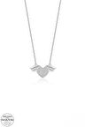 SWAROVSKİ TAŞLI  ZİRCONİA KANATLI KALP 925 AYAR GÜMÜŞ KOLYE