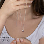 SWAROVSKİ TAŞLI  ZİRCONİA PIRLANTA MONTÜR YILDIZ 925 AYAR GÜMÜŞ KOLYE