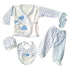 Chery Kalpli Açık Mavi 5 Parça Erkek Bebek Hastane Çıkış Seti