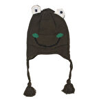 Erkek Çocuk Haki Kurbağa Oynar Gözlü Triko Bere 1-4 Yaş