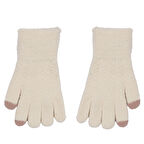 Kız Çocuk Beyaz Pudra Parmaklı Triko Eldiven 4-8 Yaş