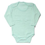 Unisex Raporlu Su Yeşili Uzun Kollu Çıtçıtlı Zıbın