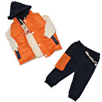 Erkek Bebek Turucunu Laci Şişme Yelekli Traveller Nakışlı 3'lü Takım