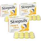 Strepsils Honey & Lemon 24 Pastil | Bal ve Limon Aromalı 3'Lü Paket
