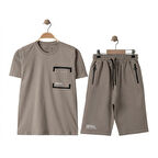 Erkek Çocuk Füme Survivor Yazılı Cepli Şortlu 2'li Takım