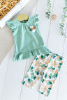 Çiçek Desenli Yazlık 2'li Kız Bebek Takım