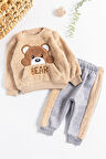 Ayıcık Figürlü Peluş Kışlık Erkek Bebek Takım