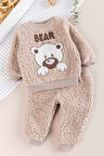 Ayıcık Fiğürlü Welsoft Peluş Kışlık Bebek 2 li Takım