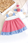 Bandanalı Askılı Yazlık Kız Bebek Elbise Set