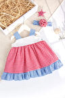 Bandanalı Askılı Yazlık Kız Bebek Elbise Set